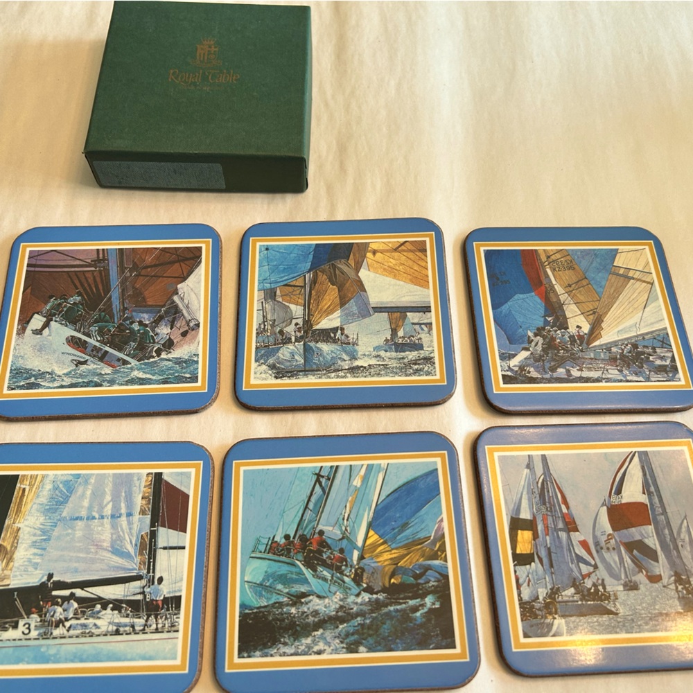 Racing yachts royal table coasters